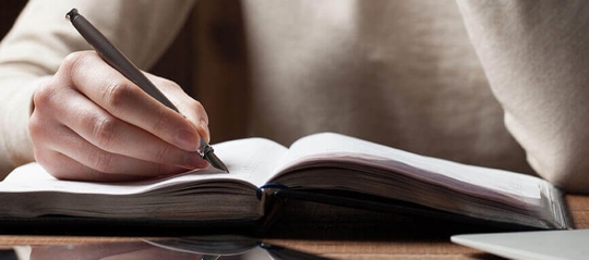 Individual Writing in a Book